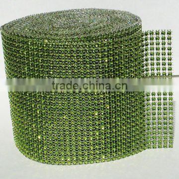 Rhinestone-Look Diamond Mesh Ribbon