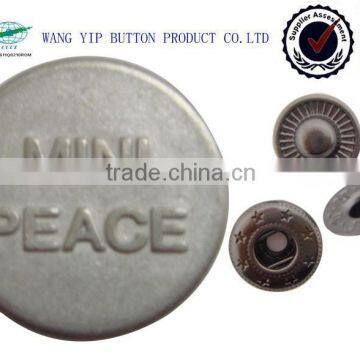 17mm embossed logo metal snap button tape