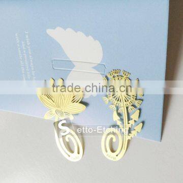 New arrival etching brass bookmark for book