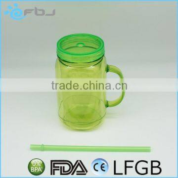 Green Clear Plastic BPA Free Mason Jars