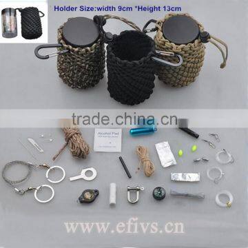 Wholesale Outdoor Hiking and Fishing Paracord Bottle Survival Gear