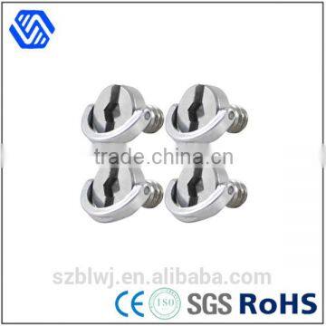 Stainless Steel D-Ring Screw 1/4''-20 Slotted Hex Socket Camera Screw
