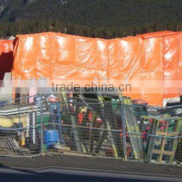 Concrete Curing Blanket made of orange PE tarpaulin and bubble foam