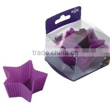 70x70x30mm star shape silicone teacup cupcake muffin mold