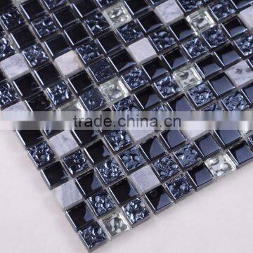 SD020 Hot Sale 15*15 Square Stone Mix Glass Backsplash Tile Mosaic photo-6