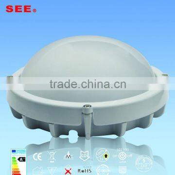 8w 12W die casting aluminum round SMD led bulkhead lamp sensor IP65 CE ROHS