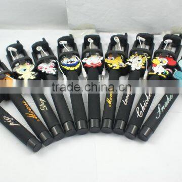 New Monopod Selfi Extendable Selfie Stick 3.5mm Wired With Holder Cartoon Design For Samsung Iphone 6 Self Monopod photo-6