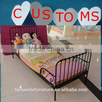 enviromental-friendly powder painting princess lovely black bedroom adjustable length metal bed