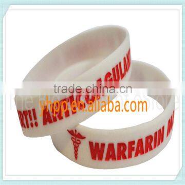 Custom Medical Alert Warfarin Medicated Anticoagulant Silicone Wristband