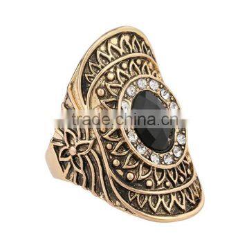 Fashion Vintage Jewelry Zinc Alloy Gemstone Latest Gold Ring Designs for Girls photo-3