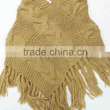 High Quality Fashion Lady Hot Sale Thick Poncho Knit Ponchos OEM Factory photo-2