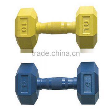 1-50KG Crossfit Color Rubber Coated hex dumbbells