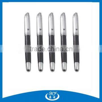 High Quality Promotional Shiny Leather Barrel Roller Pen