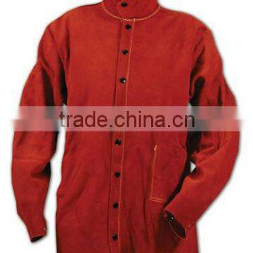 Kevlar Stitched Red Split Leather Welding Jackets