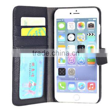 With Three Card Slot and Stand flip PU Leather case for iphone 6 plus