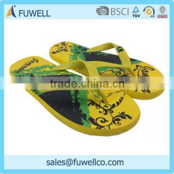 Yellow color fashional cheap price flip flops customized