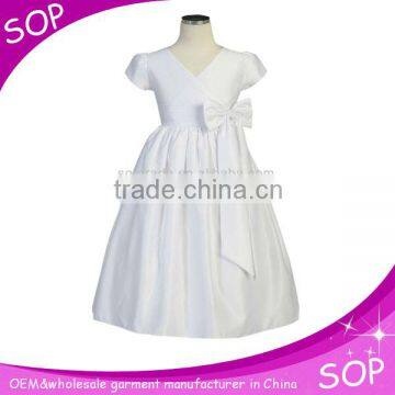 White Taffeta Communion flower girl dresses