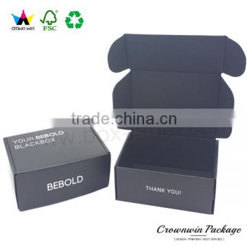 2017 Cheap custom matt black paper packaging corrugated box for mailing