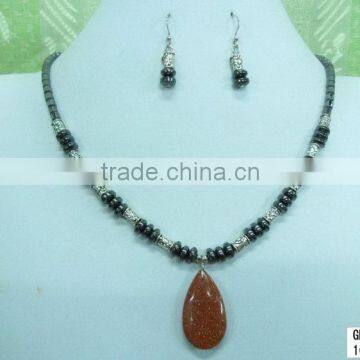 Super quality top sell amber in stock statement necklace