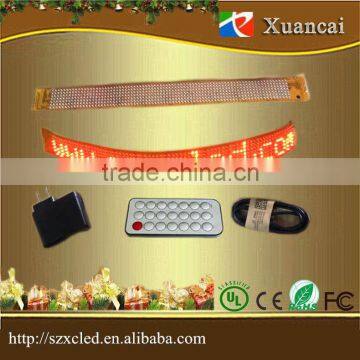 P3.25-7x80 IR remote Red flexible Color programmable moving message belt/watchband/bottle ring_ LED sign                        
                                                Quality Choice