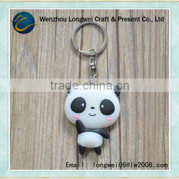 lovely panda shaped custom soft pvc keychains/custom keychain