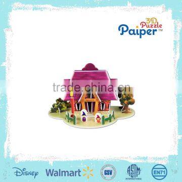 3d puzzle card foam house card toy