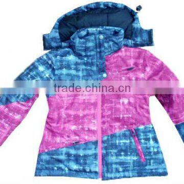 Fashion beatiful bright color girl ski jacket