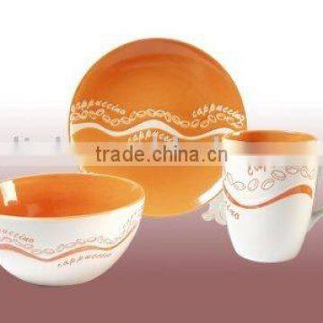 3pcs handpainted ceramic breakfast set