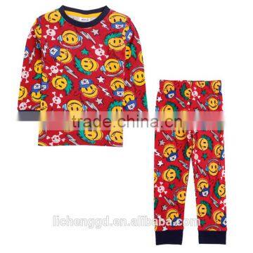 Hot selling new children pajamas 2015NOVA deisgn all printed funuy pattern pajamas 100% cotton pajamas baby boy clothes set