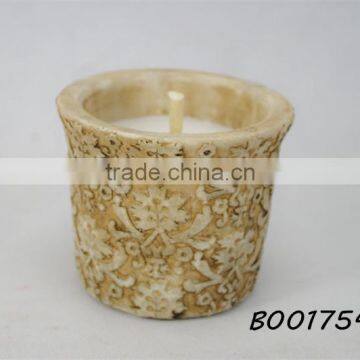 528 Wax in Baroque style cement pot candle windproof candle in garden used patio candles