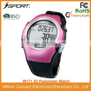 BSCI Factory Waterproof 3D Fitness Wrist Watch Pedometer for Kids