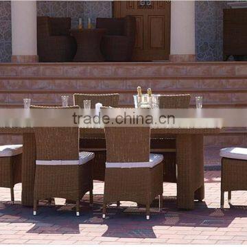 Home Dining Furniture - classic armless Rattan dining set with 6 chairs