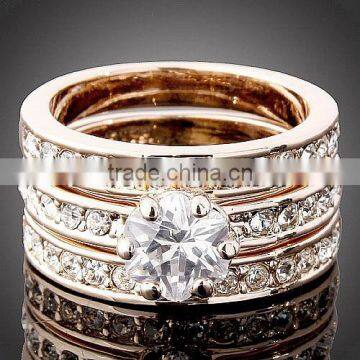 3pcs/Set 18kgp Jewelry Gold Rings Price With Stones Supplier's Choice photo-4