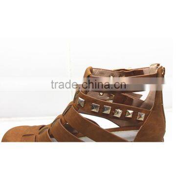 Women Spike Shoes Studded Rivet High Top Flat Shoes photo-3