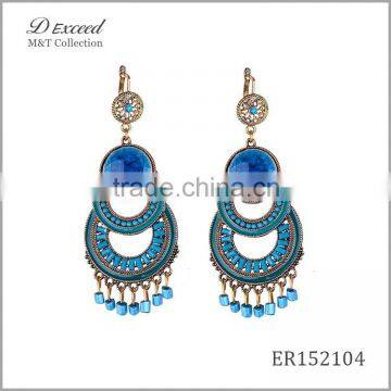 Wholesale Jewelry Yiwu Factory Ladies/Women's Ethnic Bohemian Resin Earrings Dangle Earrings Tassels Drop Earrings