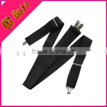 4 Clips X-shape Fashion Black Elastic Mens Suspenders