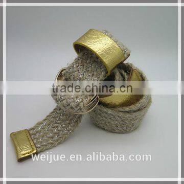 Fashion skinny braided fabric belt for women