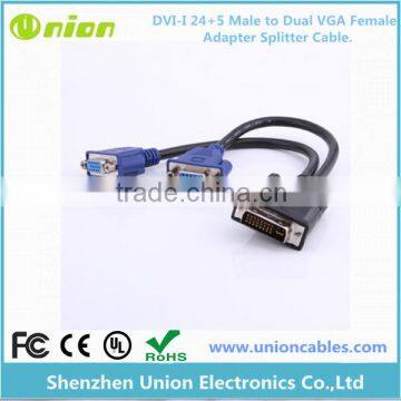 DVI 24+5 Male to dual female VGA adapter cable