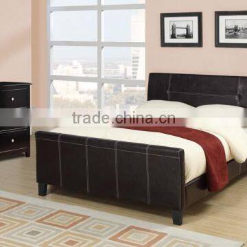 High Quality New Leather Platform Bed with Slats Full - Complete Bed ,(MB8001)Solid Wood Bed Room Furniture