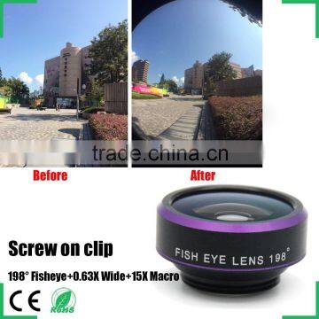 itech Global Locust clip 3 in 1 lens Kit 198 fisheye lens 0.63wide angle lens 15x macro lens for iphone 6 6s plus