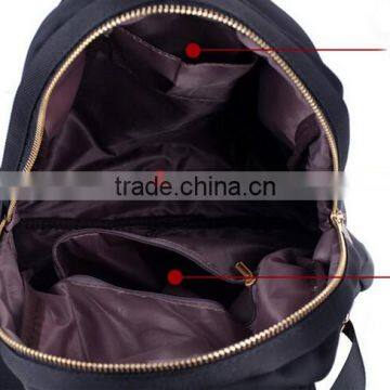 Custom Fashionable Black Canvas Tote and Shoulders Girls Backpack Bag photo-6