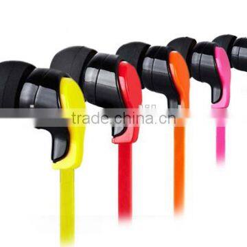 High Quality Colorful Flat Cable Earphone