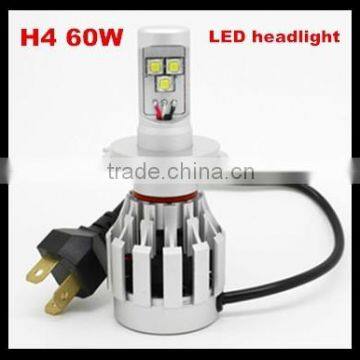 New Car LED Headlight Hi/Lo Beam High Power White 3000Lm 60W H4 led headlight bulb