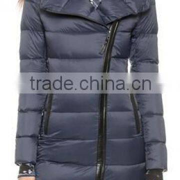 mid-long 100% nylon womens down jacket for winter