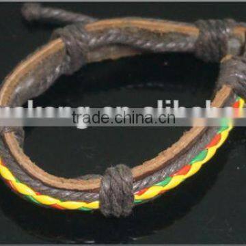 Triple rope cheap price stretchable genuine leather bracelet