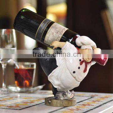 polyresin chef wine bottle holder