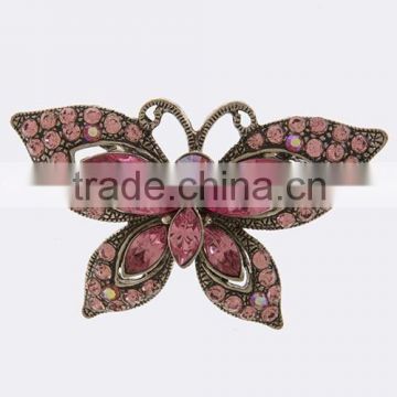 ORNATE CRYSTAL BUTTERLY BROOCH