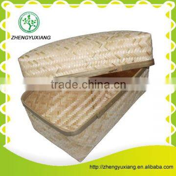 Wholesale rectangular bamboo storage basket with lid