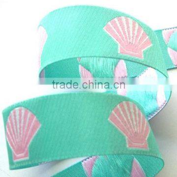 Sea shell clam shell woven jacquard ribbon wholesale