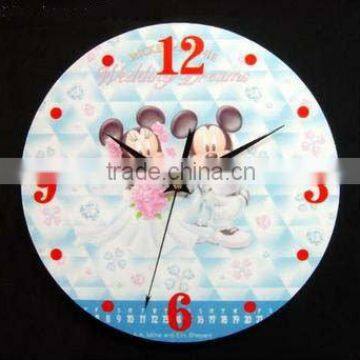 round shape tempered glass hang decorative wall clock